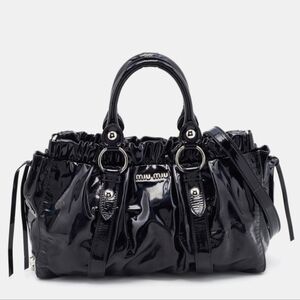 Miu Miu Vitello Black Patent Leather Handbag (Restored)
